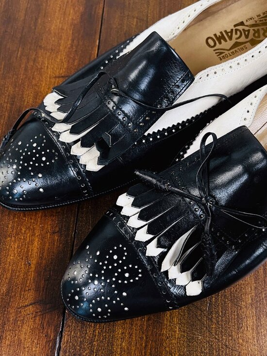 Salvatore Ferragamo Other - Salvatore Ferragamo Men’s 11B Spectator Saddle Oxford Kiltie Shoes Italy Leather